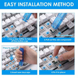 100 PCS Blue Mechanical Keyboard Switches Clickers with Upgraded 4-Claw Switch Puller & Brush, Dustproof Clicky Tactile Switches for Gaming Keyboards, 3D Prints In Australia - Darrahopens