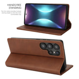 Fit for Samsung Galaxy Wallet Case with Card Holder for Women Men| Premium PU Leather, Flip Folio Purse Case, with Card Slot, Stand Holder,Magnetic Closure, TPU Shockproof Protective Case - Brown - Size Samsung A08 4G