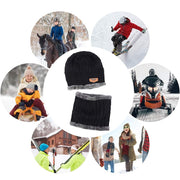 Warm Winter Beanie Hat & Scarf Set Stylish Knit Skull Cap for Men Women - Red - Size M