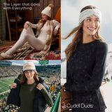 Cuddl Duds Womens Heavyweight Cold Weather Fleece Lined Thermal Set – Long Sleeve Top & Leggings - Winter Lounge Sets - Black - Size L
