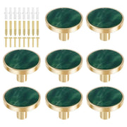 8Pcs Drawer Knob Set, Zinc Alloy Dresser Pull with Screws, Decorative Drawer Handle, Exquisite Furniture Knob for Closet Dresser Door - Green - Size 22mm In Australia - Darrahopens