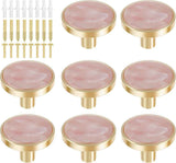 8Pcs Drawer Knob Set, Zinc Alloy Dresser Pull with Screws, Decorative Drawer Handle, Exquisite Furniture Knob for Closet Dresser Door - Pink - Size 22mm In Australia - Darrahopens