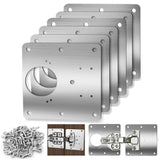 Cabinet Hinge Repair Plate, Hinges Repair Fixing Plate Cabinet Repair Board | 6 Pcs Stainless Steel Hinge Repair Brackets Kit,Kitchen Cupboard Door Hinge Repair Plate Kit with Screws Large Universal