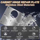 Cabinet Hinge Repair Plate, Hinges Repair Fixing Plate Cabinet Repair Board | 6 Pcs Stainless Steel Hinge Repair Brackets Kit,Kitchen Cupboard Door Hinge Repair Plate Kit with Screws Large Universal