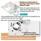 Cabinet Hinge Repair Plate, Hinges Repair Fixing Plate Cabinet Repair Board | 6 Pcs Stainless Steel Hinge Repair Brackets Kit,Kitchen Cupboard Door Hinge Repair Plate Kit with Screws Large Universal