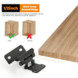 Semi-Overlay 1/2 inch Self-Closing Hinges, 10 Pack, Self-Closing Design, Face Frame Door Fit, Half Wrap-Around Cabinet Hardware Hinges, Kitchen Cabinet Face Mount - Black