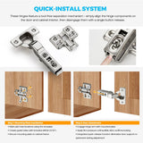 Half Overlay Soft Close Cabinet Hinges | Concealed Kitchen Cabinet Hinges, Heavy-Duty Adjustable Design, Easy Installation, for Frameless Cupboard Hardware - Silver - Size 2 PCS In Australia - Darrahopens