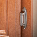 Cabinet Hinges Brushed Nickel for Kitchen Cabinets Doors (10 Pcs) -1/2" Overlay (Variable) -Self Closing Kitchen Cabinet Hinges Flush Mount w/Silicon Bumpers & Hardware Screws - Antique bronze