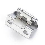 Semi-Overlay 1/2 inch Self-Closing Hinges, 10 Pack, Self-Closing Design, Face Frame Door Fit, Half Wrap-Around Cabinet Hardware Hinges, Kitchen Cabinet Face Mount - Polished Chrome