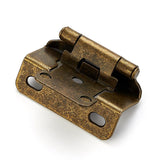 Semi-Overlay 1/2 inch Self-Closing Hinges, 10 Pack, Self-Closing Design, Face Frame Door Fit, Half Wrap-Around Cabinet Hardware Hinges, Kitchen Cabinet Face Mount - Antique Brass In Australia - Darrahopens