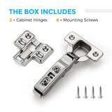 Full Overlay Soft Close Cabinet Hinges | Concealed Kitchen Cabinet Hinges, Heavy-Duty Adjustable Design, Easy Installation, for Frameless Cupboard Hardware - Silver - Size 10 PCS