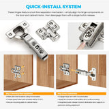 Full Overlay Soft Close Cabinet Hinges | Concealed Kitchen Cabinet Hinges, Heavy-Duty Adjustable Design, Easy Installation, for Frameless Cupboard Hardware - Silver - Size 2 PCS