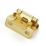 Semi-Overlay 1/2 inch Self-Closing Hinges, 10 Pack, Self-Closing Design, Face Frame Door Fit, Half Wrap-Around Cabinet Hardware Hinges, Kitchen Cabinet Face Mount - Gold