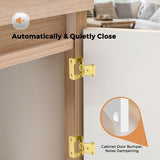 Semi-Overlay 1/2 inch Self-Closing Hinges, 10 Pack, Self-Closing Design, Face Frame Door Fit, Half Wrap-Around Cabinet Hardware Hinges, Kitchen Cabinet Face Mount - Gold