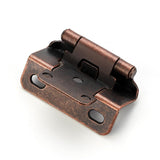 Semi-Overlay 1/2 inch Self-Closing Hinges, 10 Pack, Self-Closing Design, Face Frame Door Fit, Half Wrap-Around Cabinet Hardware Hinges, Kitchen Cabinet Face Mount - Antique Copper