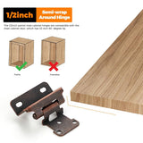 Semi-Overlay 1/2 inch Self-Closing Hinges, 10 Pack, Self-Closing Design, Face Frame Door Fit, Half Wrap-Around Cabinet Hardware Hinges, Kitchen Cabinet Face Mount - Antique Copper