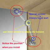 2 Packs Cabinet Cupborad Furniture Door Lift Stay Support Hinge Damper - Support Up to 100KG - Opening Angle 75°/90°/110° - Come with Hex Key