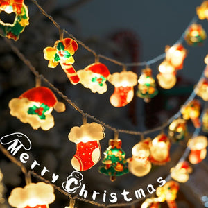 10M 80-LED Christmas Fairy String Lights: Santa/Snowman/Wreath Battery-Powered Warm White Decor for Home/Party