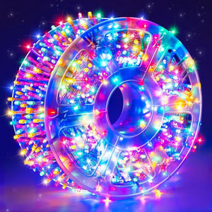 300 LED Colorful Fairy String Lights, 9m Green Wire, Battery-Operated, IP44 Waterproof with Timer for Christmas Decor (Batteries Not Included)