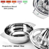 Stainless Steel Manual Citrus Juicer for Home & Travel – Durable Lemon Orange Squeezer with Strainer & Pour Spout (Silver)