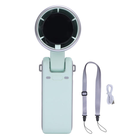 Darrahopens Appliances > Fans > Portable Fans Portable Turbo Handheld Fan with Digital Display – 5-Speed Rechargeable Mini Fan, 3600mAh Battery, Foldable & Neck Strap Design for Outdoor Travel and Daily Use(Green)