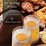 Double Wall Freezable Beer Mug, No-Ice Insulated Cup for Summer BBQs & Parties (Clear)