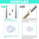 2Pcs Adjustable Metal Balloon Column Stand Kit with Water Base for Birthday Wedding Party Decoration, Reusable Telescopic Pole Set for DIY Balloon Garland Arch (Silver)