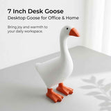 Magnetic Goose Figurine for Desk & Entryway, Cute Key Holder & Home Decor Gift (White)