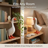 Magnetic Goose Figurine for Desk & Entryway, Cute Key Holder & Home Decor Gift (White)