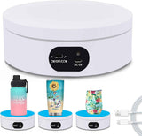4.72-Inch Silent Electric Rotating Display Stand for Jewelry & Small Product Photography, Ideal for Live Streaming & Etsy Listings (White)