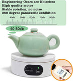4.72-Inch Silent Electric Rotating Display Stand for Jewelry & Small Product Photography, Ideal for Live Streaming & Etsy Listings (White)
