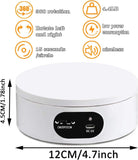 4.72-Inch Silent Electric Rotating Display Stand for Jewelry & Small Product Photography, Ideal for Live Streaming & Etsy Listings (White)