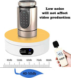 6.29-Inch Quiet 360° Rotating Display Stand for Tumblers, Figurines & Resin Art, Perfect for Video Production & Storefronts (White)