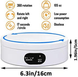 6.29-Inch Quiet 360° Rotating Display Stand for Tumblers, Figurines & Resin Art, Perfect for Video Production & Storefronts (White)
