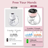 Hands-Free Wearable Electric Breast Pump for On-the-Go Mums with LED Display (Pink) In Australia - Darrahopens