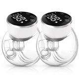 Hands-Free Wearable Electric Breast Pump for Moms on the Go with LED Display (white)