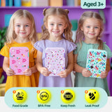 Kids Bento Lunch Box with 6 Compartments, BPA-Free, Microwave & Dishwasher Safe, Leak-Proof for School & Picnics (Pink)