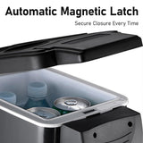 6L Car Refrigerator Cooler & Warmer, Portable Electric Cooler for Travel,12V Mini Fridge with Cup Holders, Quiet Thermoelectric Cooler for Car, Camping(dark gray)