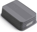 8-Pack Woven Plastic Storage Baskets for Bathroom Vanity, Kitchen Pantry & Office Desk Organization (Grey)