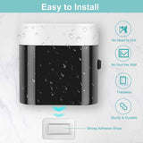 Wall-Mounted Toothbrush Holder & Automatic Toothpaste Dispenser with Magnetic Dust Cover for Family Bathroom (Black)