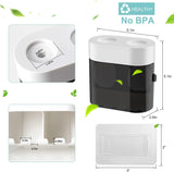 Wall-Mounted Toothbrush Holder & Automatic Toothpaste Dispenser with Magnetic Dust Cover for Family Bathroom (Black)