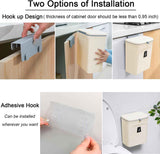 Hanging Kitchen Compost Bin with Lid for Cabinet Door or Wall, No-Drill Adhesive Mount, Odor-Proof & Space-Saving (Beige)