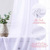 2 Pack Elegant Chiffon Wedding Arch Draping Fabric Panels for Outdoor Ceremony Backdrop and Party Decoration (White)