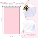 2 Pack Elegant Chiffon Wedding Arch Draping Fabric Panels for Outdoor Ceremony Backdrop and Party Decoration (White)