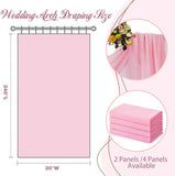 2 Pack Elegant Chiffon Wedding Arch Draping Fabric Panels for Outdoor Ceremony Backdrop and Party Decoration (Pink)