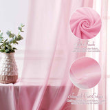 2 Pack Elegant Chiffon Wedding Arch Draping Fabric Panels for Outdoor Ceremony Backdrop and Party Decoration (Pink)