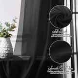 2 Pack Elegant Chiffon Wedding Arch Draping Fabric Panels for Outdoor Ceremony Backdrop and Party Decoration (Black)