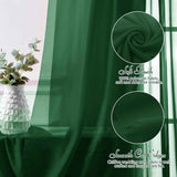 2 Pack Elegant Chiffon Wedding Arch Draping Fabric Panels for Outdoor Ceremony Backdrop and Party Decoration (Emerald green)