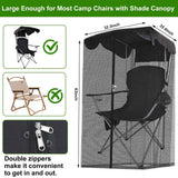 Outdoor Mosquito Net Chair Cover with Canopy – UV & Waterproof, Zippered Entry, Breathable Mesh Tent for Camping, Fishing, Beach Use (Black)