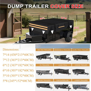 7*14 Heavy Duty RV & Trailer Cover, Travel Trailer Toy Hauler & Camper Cover 420D Dust and UV Protection with Tongue Jack Protection Windproof Straps(gray)